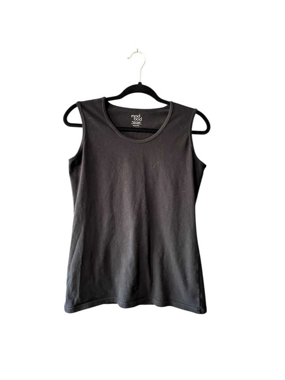 Mod Bod Women's Black Cotton Tank Top